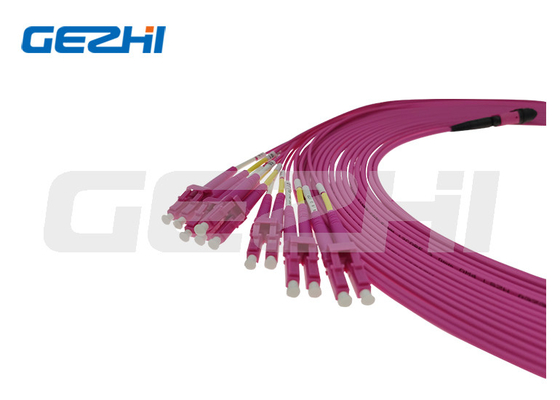 satın al MPO Dişi - LC UPC Çift Yönlü OM4 Koparma Kablosu 8 12 24 Çekirdekli Fiber Optik Kablo Fiber Optik Yama Kablosu online manufacture