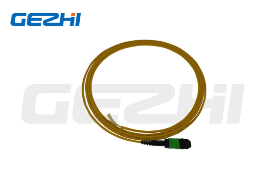 LC OM3/OM4 8/12/24F MPO/MTP Fiber Optik Yama Kablosu Telekom için PVC/LSZH Ceket