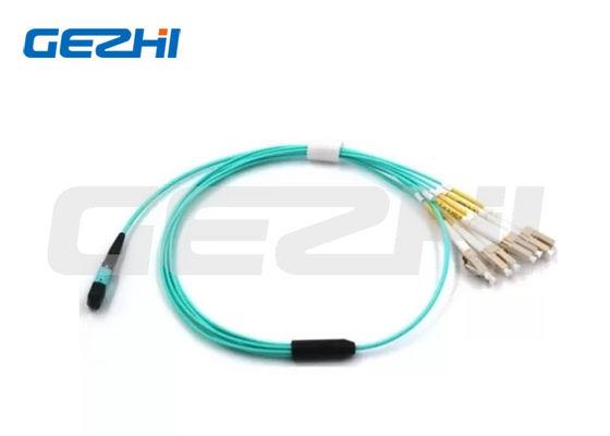 2M Fiber Optik MPO 8 Çekirdekli OM3 MM Yama Kablosu Fanout LSZH 1310nm Test Dalgaboyu