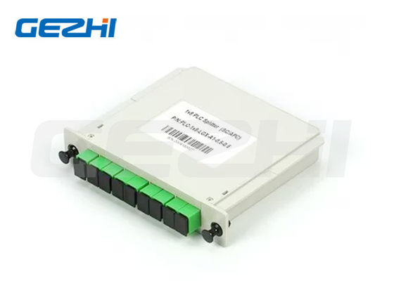 1x8 SC/APC Single Mode G657A1 LGX FTTx için düşük yerleştirme kaybı ve kompakt tasarımlı kaset PLC bölücü