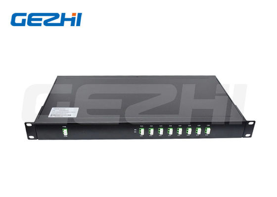 8 Kanallı DWDM Mux Demux 1U 19'' Raf LC/APC Konnektörlü Yoğun Dalga Boyu Bölmeli Çoğaltıcı