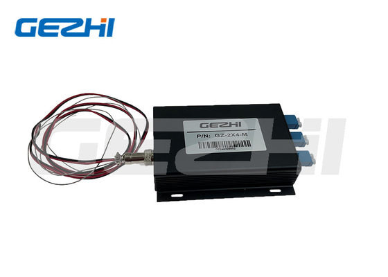 Yüksek Güvenilirlik 2x4 Fiber Optical Switch 1260~1650nm TTL Kontrol Optik Switch Optik Ağda Uzaktan İzleme