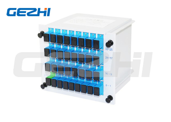 SC APC 1X32 FTTH fiber optic splitter yerleştirme türü Kart PLC Splitter LGX kaset PLC kaset splitter